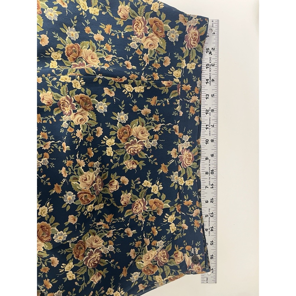 Vtg Liz Claiborne LizSport Blue Floral Maxi Skirt sz 16 Rose Tiered 90s Fairy‎ - Picture 10 of 10